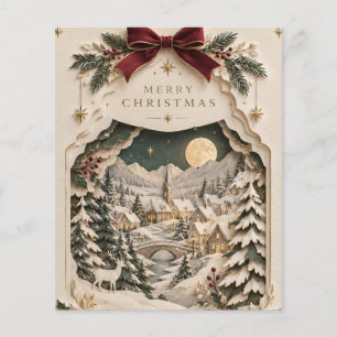 Eleganter Papercut-Christmas, geschichteter Winter Flyer