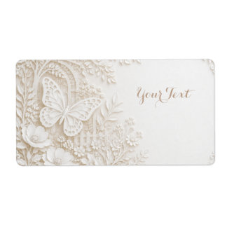 Eleganter Papercut Schmetterling mit Blumenrahmen