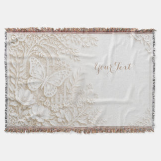 Eleganter Papercut Schmetterling mit Blumenrahmen Decke