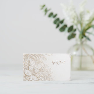 Eleganter Papercut Schmetterling mit Blumenrahmen Visitenkarte