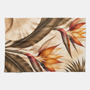 Eleganter Paradiesvogel & Ginkgo-Botanikkunst Geschirrtuch