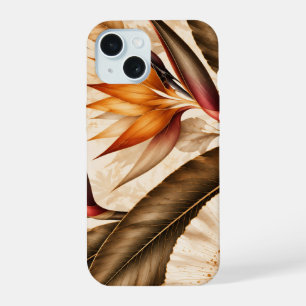 Eleganter Paradiesvogel & Ginkgo-Botanikkunst iPhone 15 Hülle