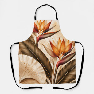 Eleganter Paradiesvogel & Ginkgo-Botanikkunst Schürze