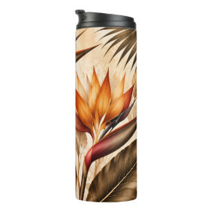 Eleganter Paradiesvogel & Ginkgo-Botanikkunst Thermosbecher
