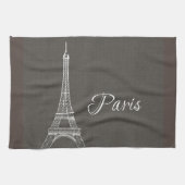 Eleganter Paris-Eiffelturm-dunkelgrauer Geschirrtuch (Horizontal)