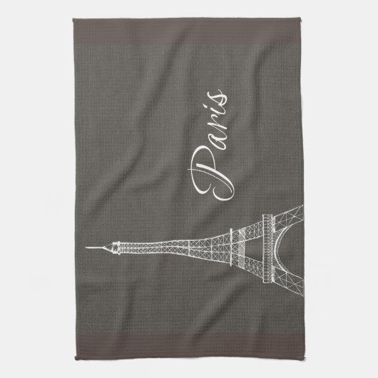 Eleganter Paris-Eiffelturm-dunkelgrauer Geschirrtuch (Vertikal)