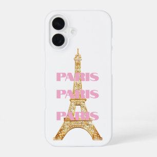 Eleganter Pariser Eiffelturm Paris in Rosa iPhone 16 Hülle
