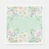 Eleganter Park Grüne Pastel Blumengarten Geburtsta Serviette (Vorderseite)
