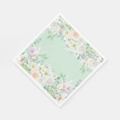 Eleganter Park Grüne Pastel Blumengarten Geburtsta Serviette (Ecke)