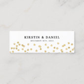 Eleganter Party Gratis Drink Gutschein | White Gol Mini Visitenkarte (Rückseite)