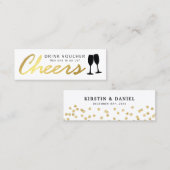 Eleganter Party Gratis Drink Gutschein | White Gol Mini Visitenkarte (Vorne/Hinten)