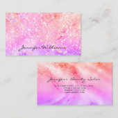 Eleganter Pastel Alcohol Ink Holographic Glitzer B Visitenkarte (Vorne/Hinten)