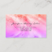 Eleganter Pastel Alcohol Ink Holographic Glitzer B Visitenkarte (Rückseite)