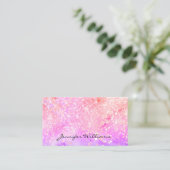 Eleganter Pastel Alcohol Ink Holographic Glitzer B Visitenkarte (Stehend Vorderseite)