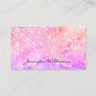 Eleganter Pastel Alcohol Ink Holographic Glitzer B Visitenkarte