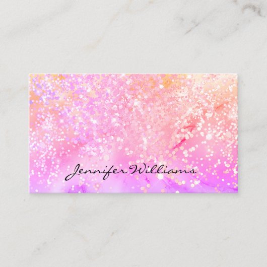 Eleganter Pastel Alcohol Ink Holographic Glitzer B Visitenkarte (Vorderseite)