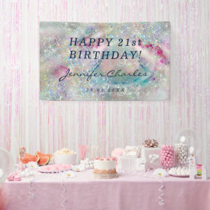 Eleganter Pastel Alcohol Ink Holographic Glitzer Banner