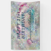 Eleganter Pastel Alcohol Ink Holographic Glitzer Banner (Vertikal)