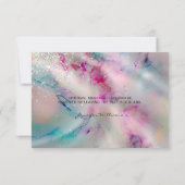 Eleganter Pastel Alcohol Ink Holographic Glitzer Dankeskarte (Rückseite)
