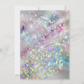 Eleganter Pastel Alcohol Ink Holographic Glitzer Einladung (Rückseite)