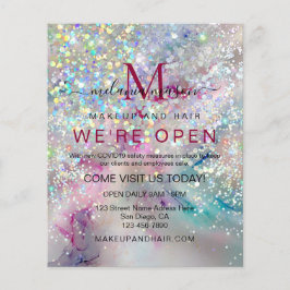 Eleganter Pastel Alcohol Ink Holographic Glitzer Flyer