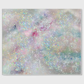 Eleganter Pastel Alcohol Ink Holographic Glitzer Geschenkpapier (Flach)