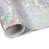 Eleganter Pastel Alcohol Ink Holographic Glitzer Geschenkpapier (Rolleneckpunkt)