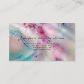 Eleganter Pastel Alcohol Ink Holographic Glitzer Visitenkarte (Rückseite)