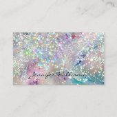 Eleganter Pastel Alcohol Ink Holographic Glitzer Visitenkarte (Vorderseite)