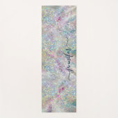 Eleganter Pastel Alcohol Ink Holographic Glitzer Yogamatte (Vorderseite)