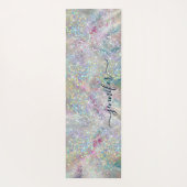 Eleganter Pastel Alcohol Ink Holographic Glitzer Yogamatte (Rückseite)