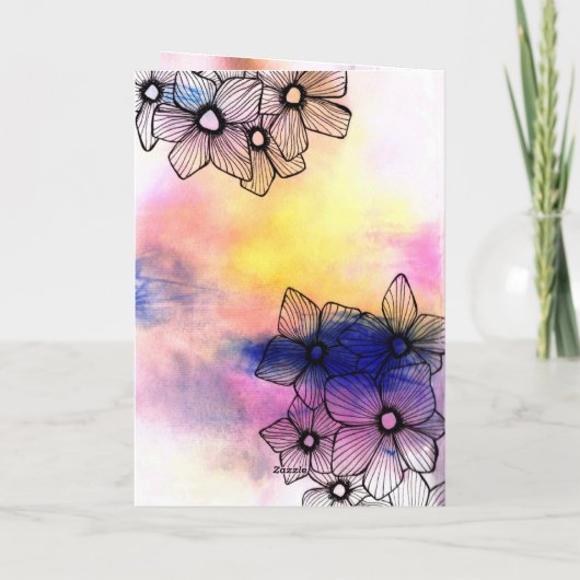 Eleganter Pastel Floral Muttertag Karte (Rückseite)