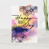 Eleganter Pastel Floral Muttertag Karte (Vorderseite)