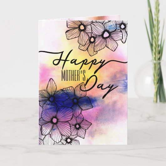 Eleganter Pastel Floral Muttertag Karte (Vorderseite)