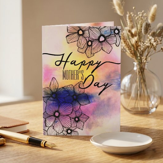 Eleganter Pastel Floral Muttertag Karte