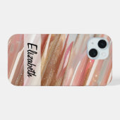 Eleganter Pastel Glitzer Pink Blue Gold Silver iPhone 15 Hülle (Rückseite (Horizontal))