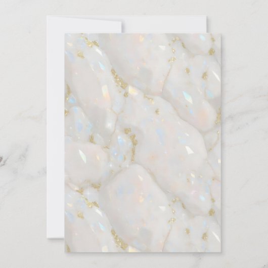 Eleganter Pastel Iridescent Funkelnd Opal Stone Einladung (Rückseite)