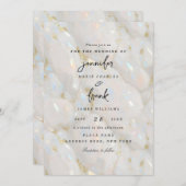 Eleganter Pastel Iridescent Funkelnd Opal Stone Einladung (Vorne/Hinten)