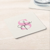 Eleganter Pastel Monogram Paper Untersetzer (angewinkelt)
