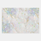 Eleganter Pastel Opal Holographic Glitzer Geschenkpapier Set (Vorderseite)