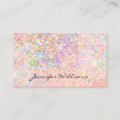 Eleganter Pastel Pink Gold Holographic Glitzer Visitenkarte (Vorderseite)