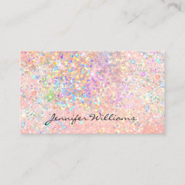 Eleganter Pastel Pink Gold Holographic Glitzer Visitenkarte