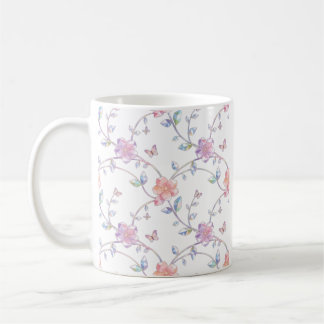 Eleganter Pastell-Blumen-Mosaik-Schmetterling-Kaff Kaffeetasse
