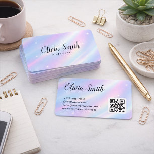 Eleganter Pastell-Irideszenter Schriftzug Branding Visitenkarte