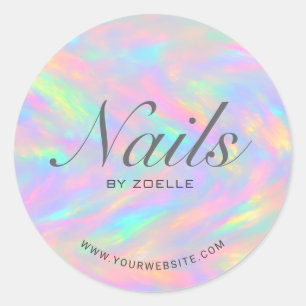 Eleganter Pastell-Regenbogen-Abstrakter Nageldesig Runder Aufkleber