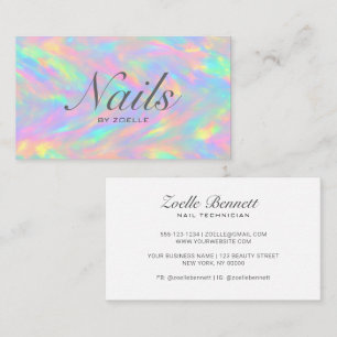 Eleganter Pastell-Regenbogen-Abstrakter Nageldesig Visitenkarte