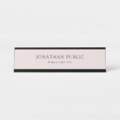 Eleganter Pastellfarbberuflicher moderner Entwurf Schreibtischnamensplakette (Vorderseite )