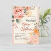 Eleganter pastellfarbener orangefarbener Rahmen Einladung (Stehend Vorderseite)