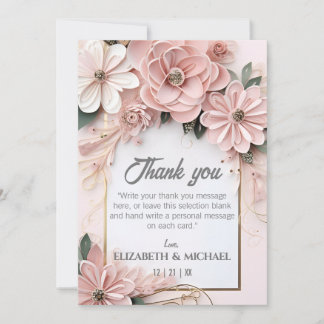 Eleganter pastellfarbener Rahmen für Hochzeitspapi Dankeskarte