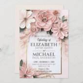 Eleganter pastellfarbener Rahmen für Hochzeitspapi Einladung (Vorne/Hinten)